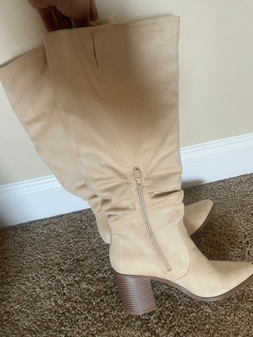 Suede Tall Boots - Size 8